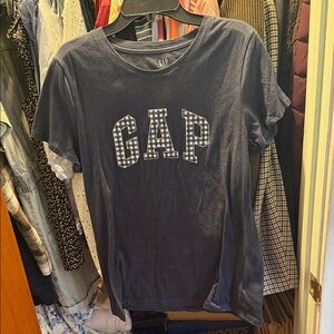 GAP Dark Blue Checkered Logo Tee